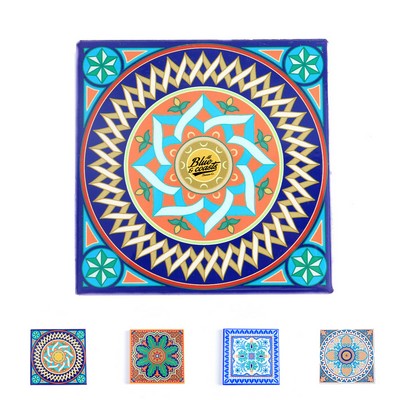 Ceramic Square Drink Coaster with Cork Back